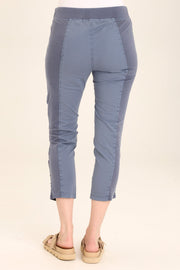 Geyser Pull-On Poplin/Jersey Ruched Crop