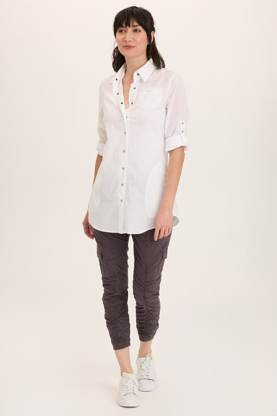 Tilton Stretch Poplin Ruched Skinny Pant