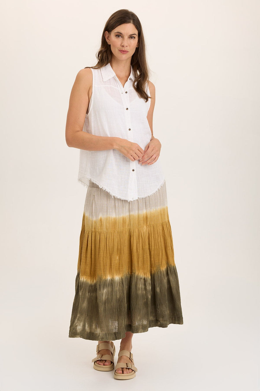 Paigene Gauze Tiered Skirt