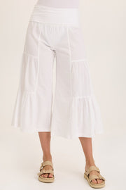 Linen Side-Tier Wide Leg Palazzo