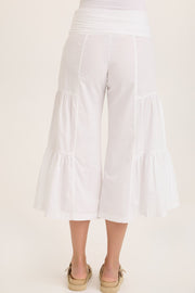 Linen Side-Tier Wide Leg Palazzo