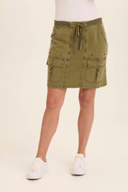 Leto Twill Cargo Mini Skirt