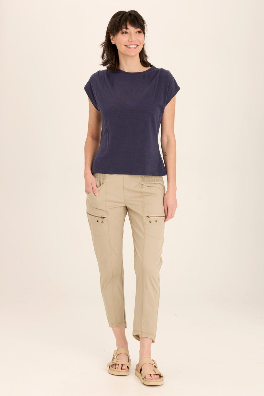 Acker Zipper Slim Crop