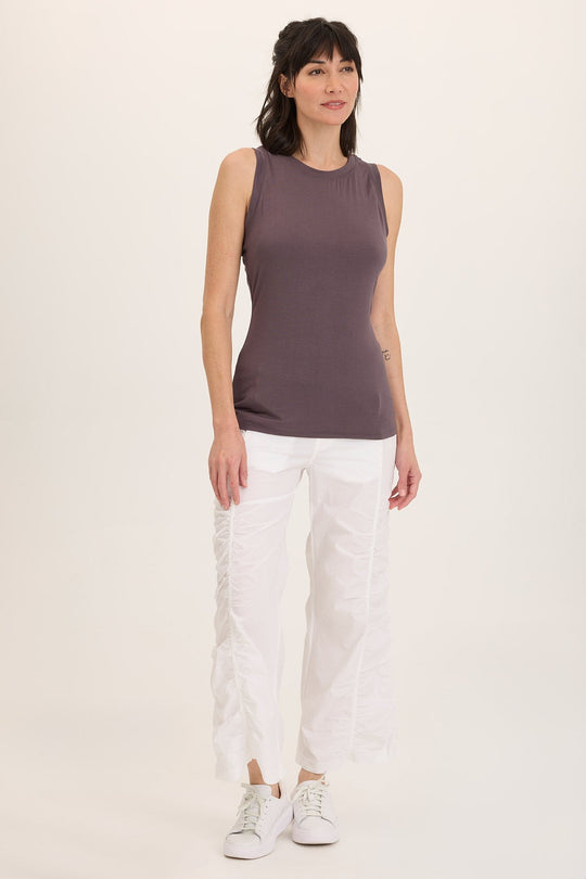 Naola Stretch Poplin Ruched Flare Gaucho