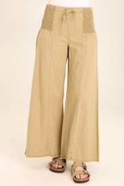 Kaj Wide Leg Cotton Linen Flare Pant