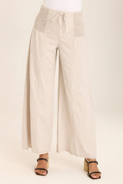 Kaj Wide Leg Cotton Linen Flare Pant