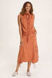 Castalina Poplin Cargo Midi Skirt