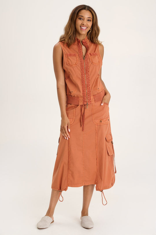 Castalina Poplin Cargo Midi Skirt
