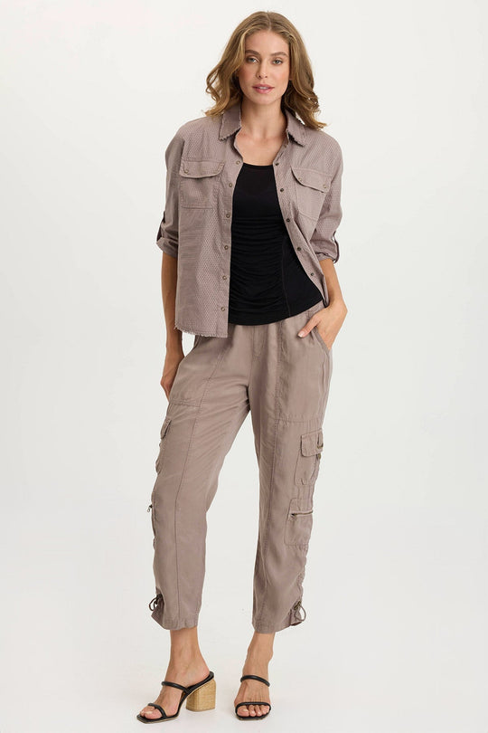 Selmy Twill Corded Cargo Crop Pant
