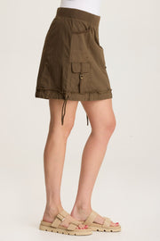 Leticia Poplin Cinched Hem Mini Skirt