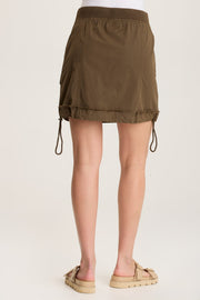Leticia Poplin Cinched Hem Mini Skirt