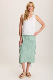 Castalina Poplin Cargo Midi Skirt