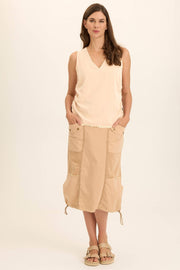 Marconi Cargo Cinch Bubble Hem Midi Skirt