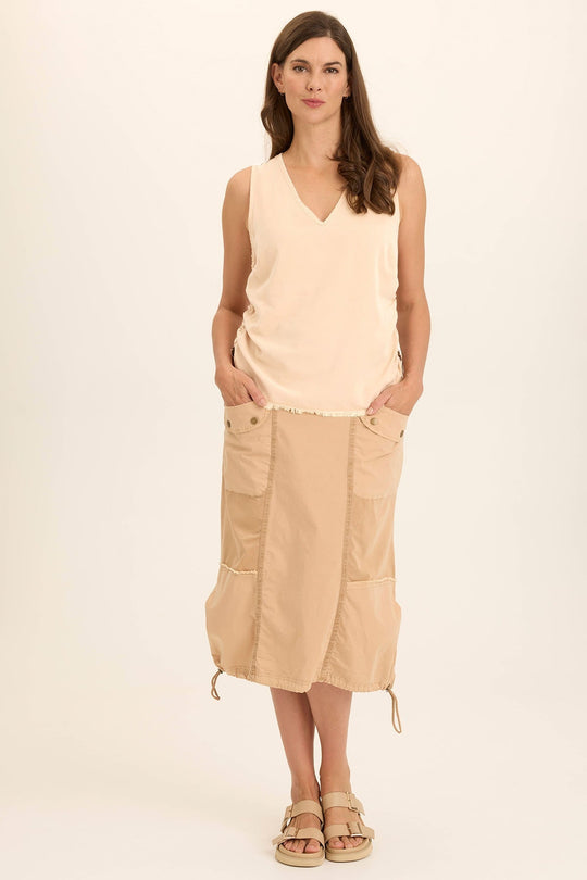 Marconi Cargo Cinch Bubble Hem Midi Skirt