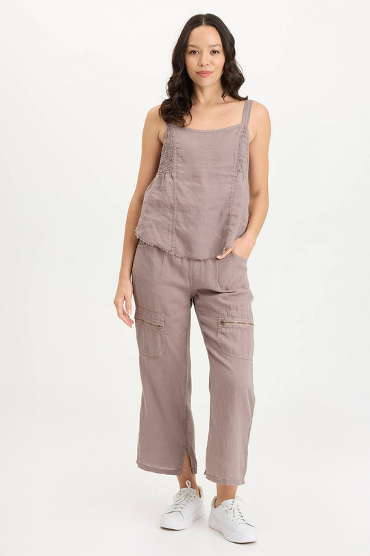Amica High Waist Linen Cargo Pant