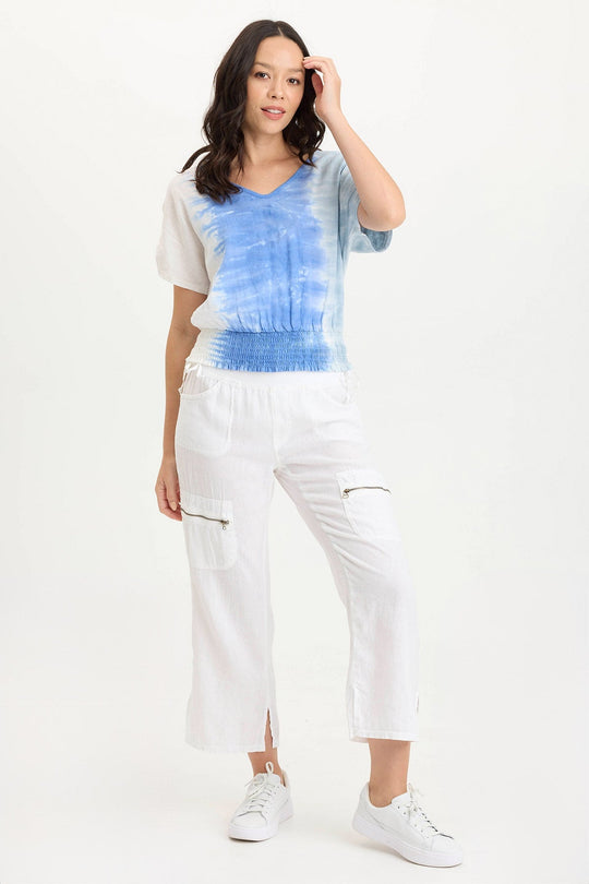Amica High Waist Linen Cargo Pant