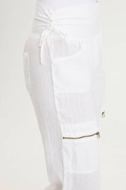 Amica High Waist Linen Cargo Pant