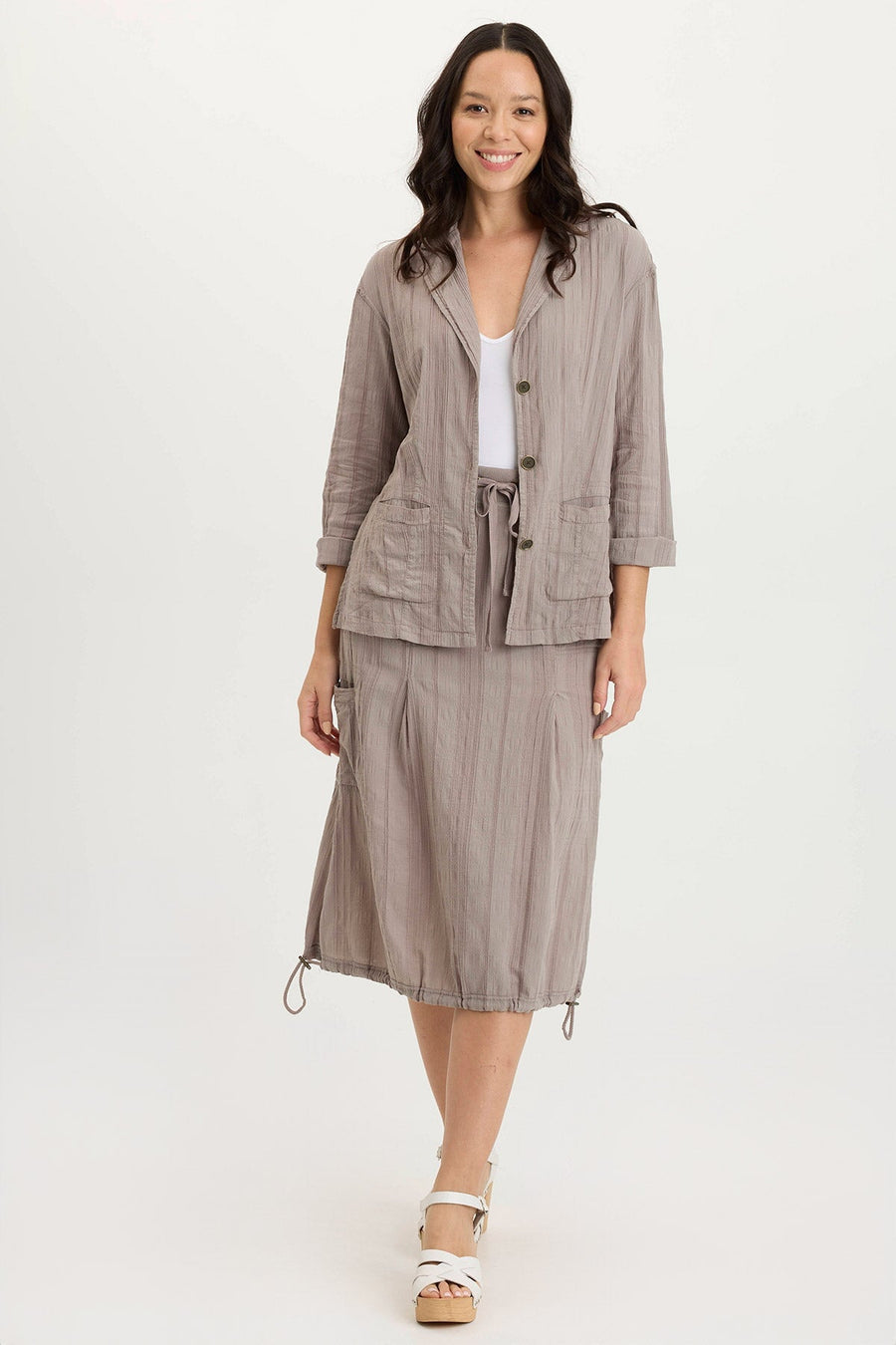 Aracelle Textured Gauze Cargo Bubble Hem Skirt