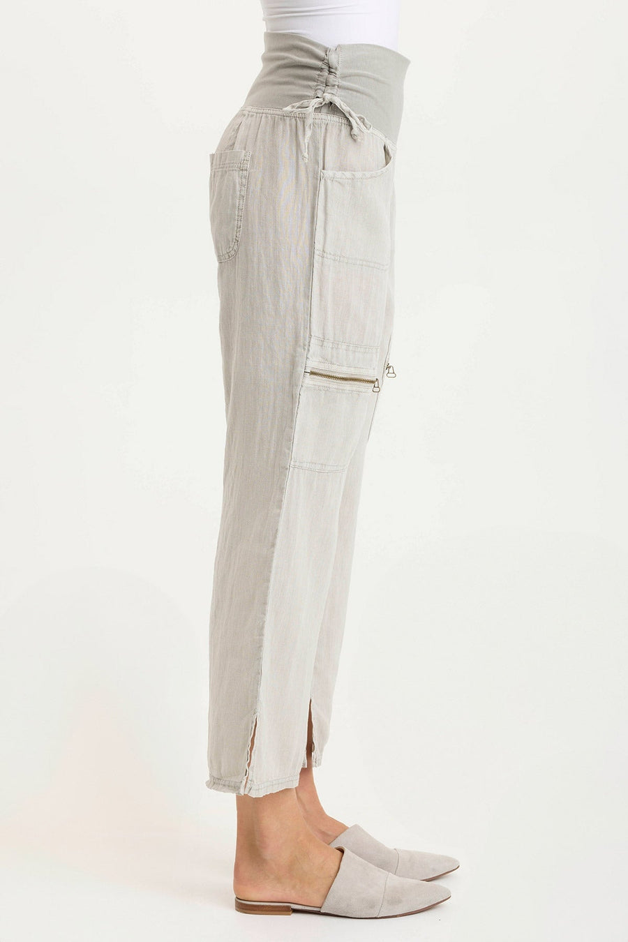 Amica High Waist Linen Cargo Pant