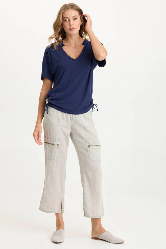 Amica High Waist Linen Cargo Pant