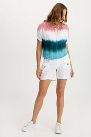 Prosper Poplin Ruched Buckle-Pockets Short