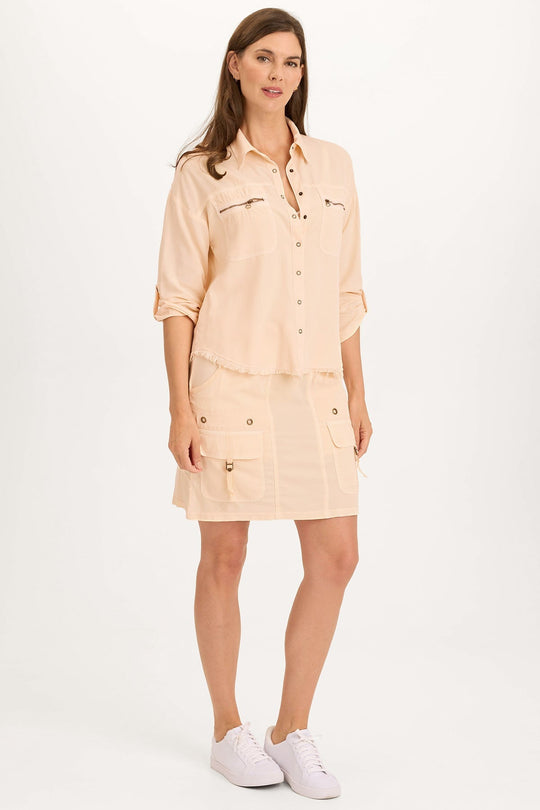 Leto Twill Cargo Mini Skirt