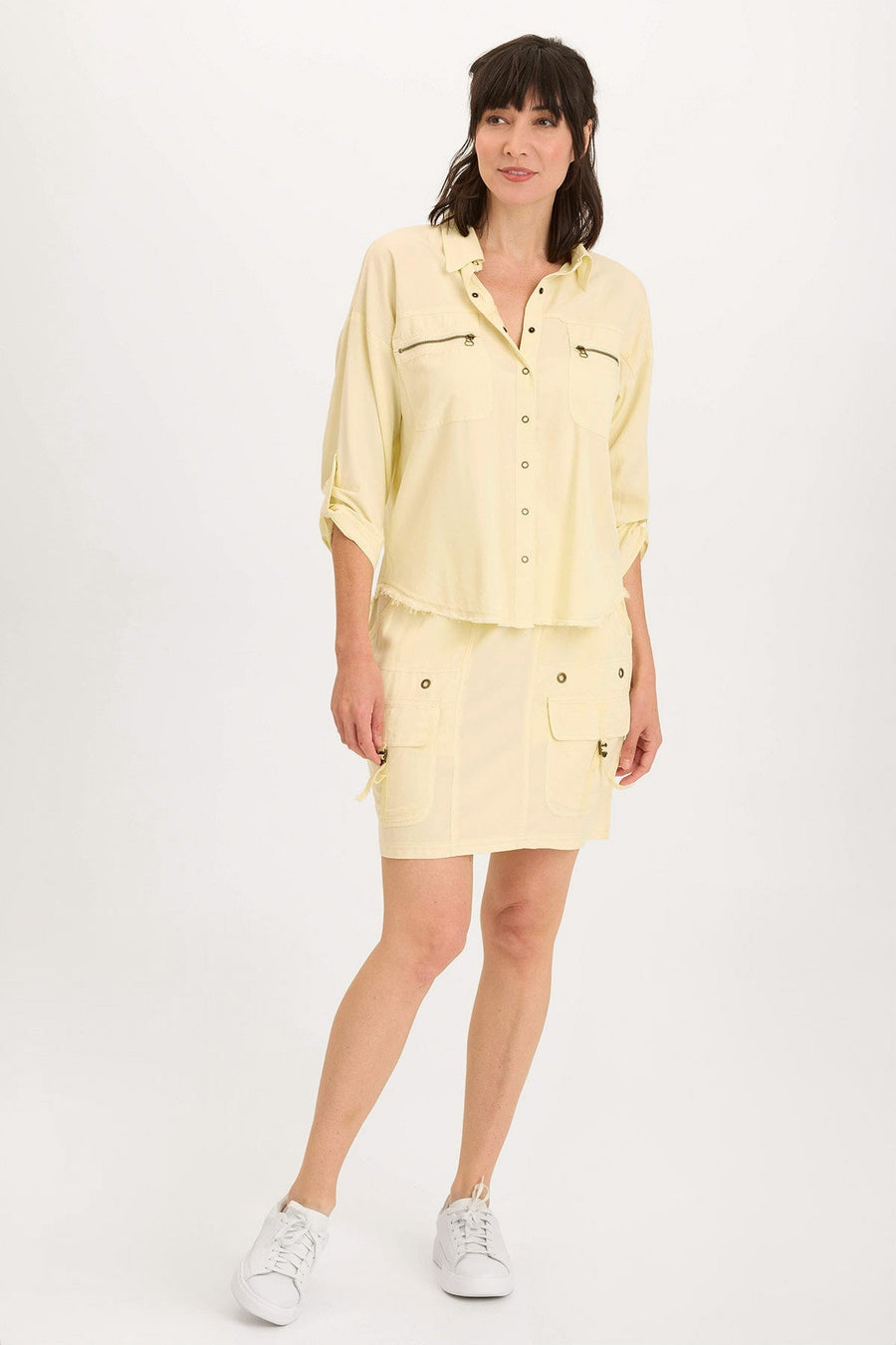 Leto Twill Cargo Mini Skirt