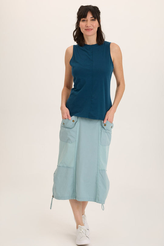Marconi Cargo Cinch Bubble Hem Midi Skirt