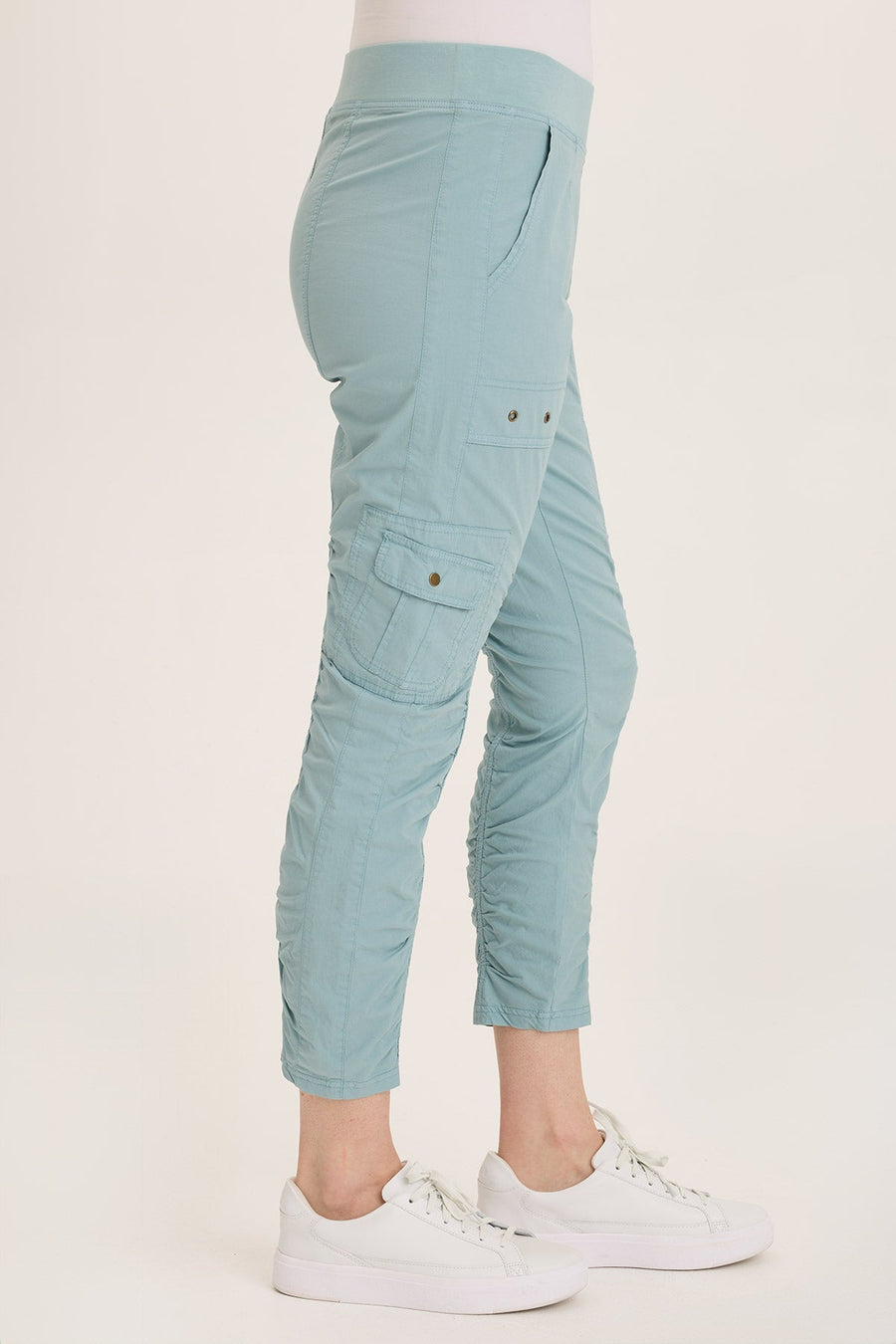 Tilton Stretch Poplin Ruched Skinny Pant