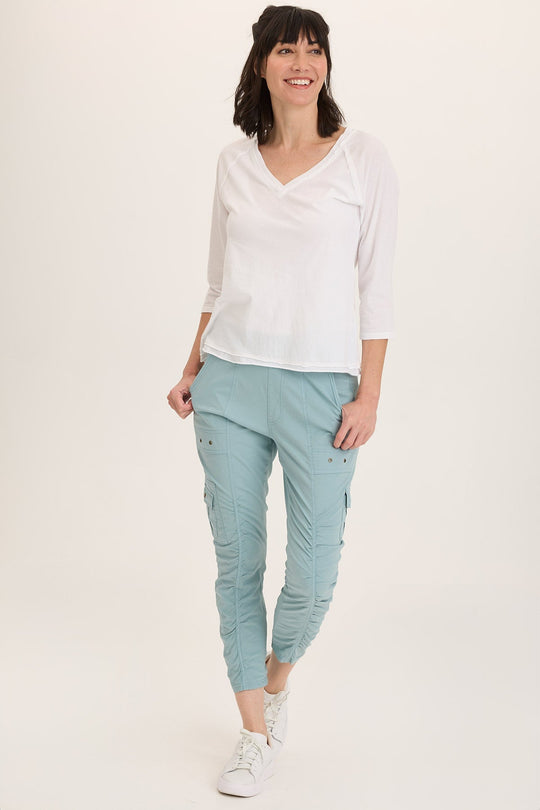 Tilton Stretch Poplin Ruched Skinny Pant