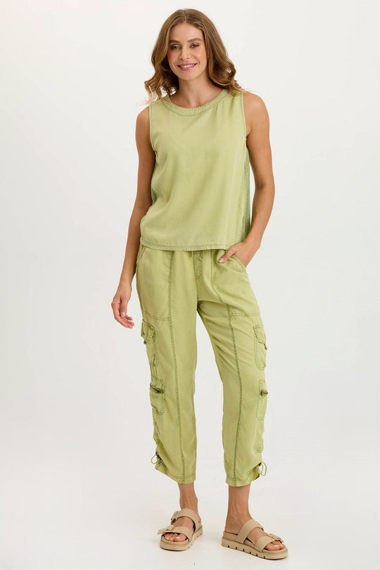 Selmy Twill Corded Cargo Crop Pant