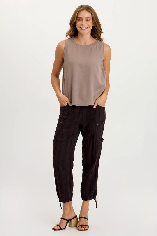 Ryle Textured Gauze Cargo Crop Pant