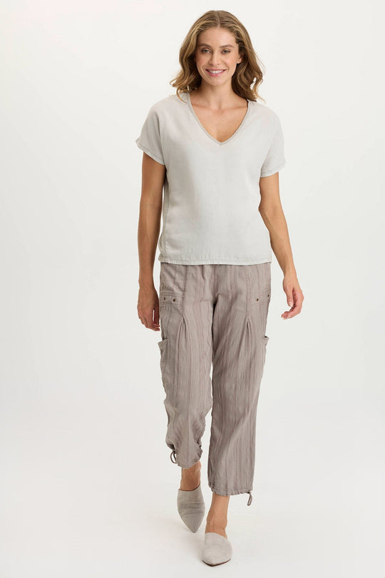 Ryle Textured Gauze Cargo Crop Pant