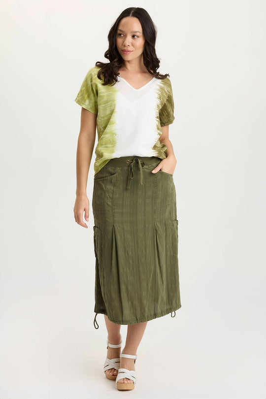 Aracelle Textured Gauze Cargo Bubble Hem Skirt