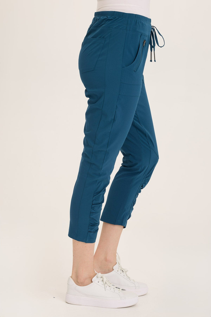 Aksana Whisper Stretch Ruched Active Slim Pant