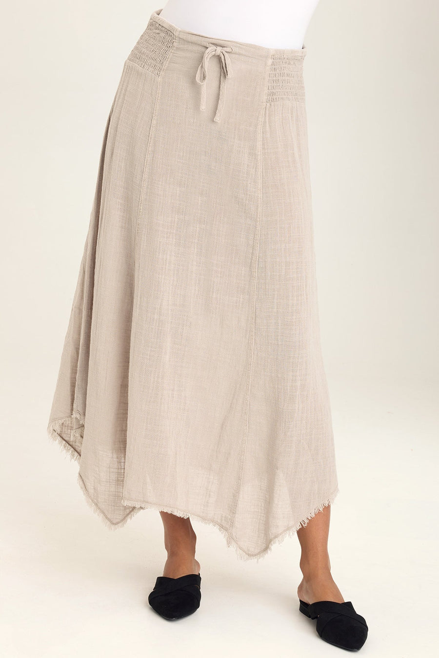 Zuri Gauze Handkerchief Casual Midi Skirt