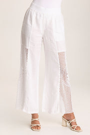 Tangent Linen/Crochet Wide Leg Pant