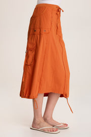 Castalina Poplin Cargo Midi Skirt