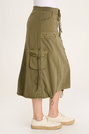 Castalina Poplin Cargo Midi Skirt