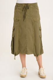Castalina Poplin Cargo Midi Skirt
