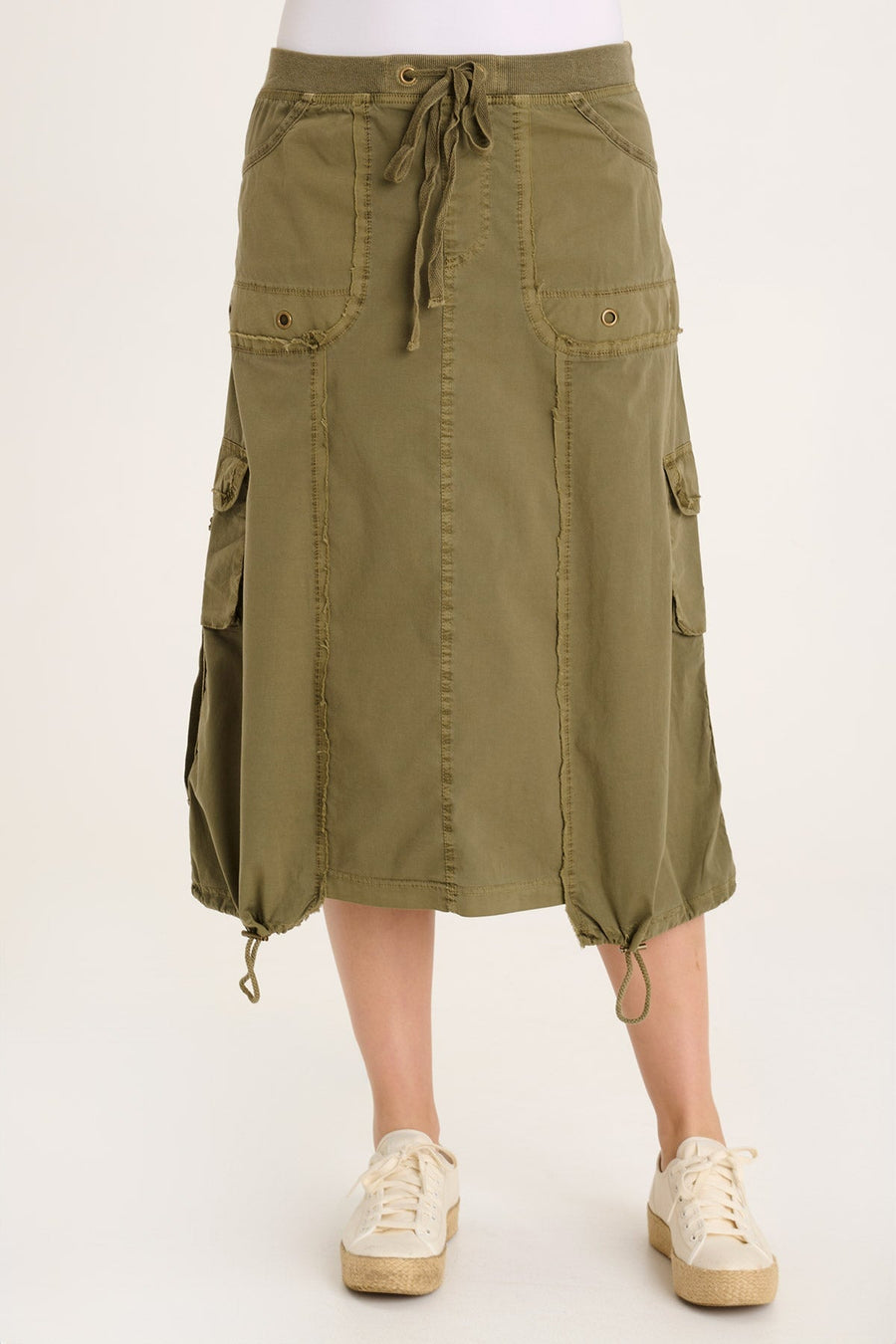 Castalina Poplin Cargo Midi Skirt