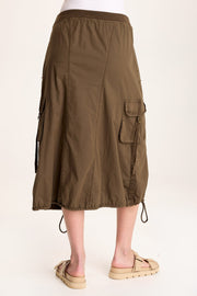 Castalina Poplin Cargo Midi Skirt