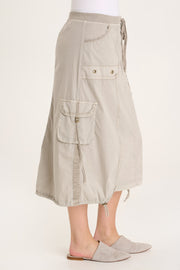 Castalina Poplin Cargo Midi Skirt