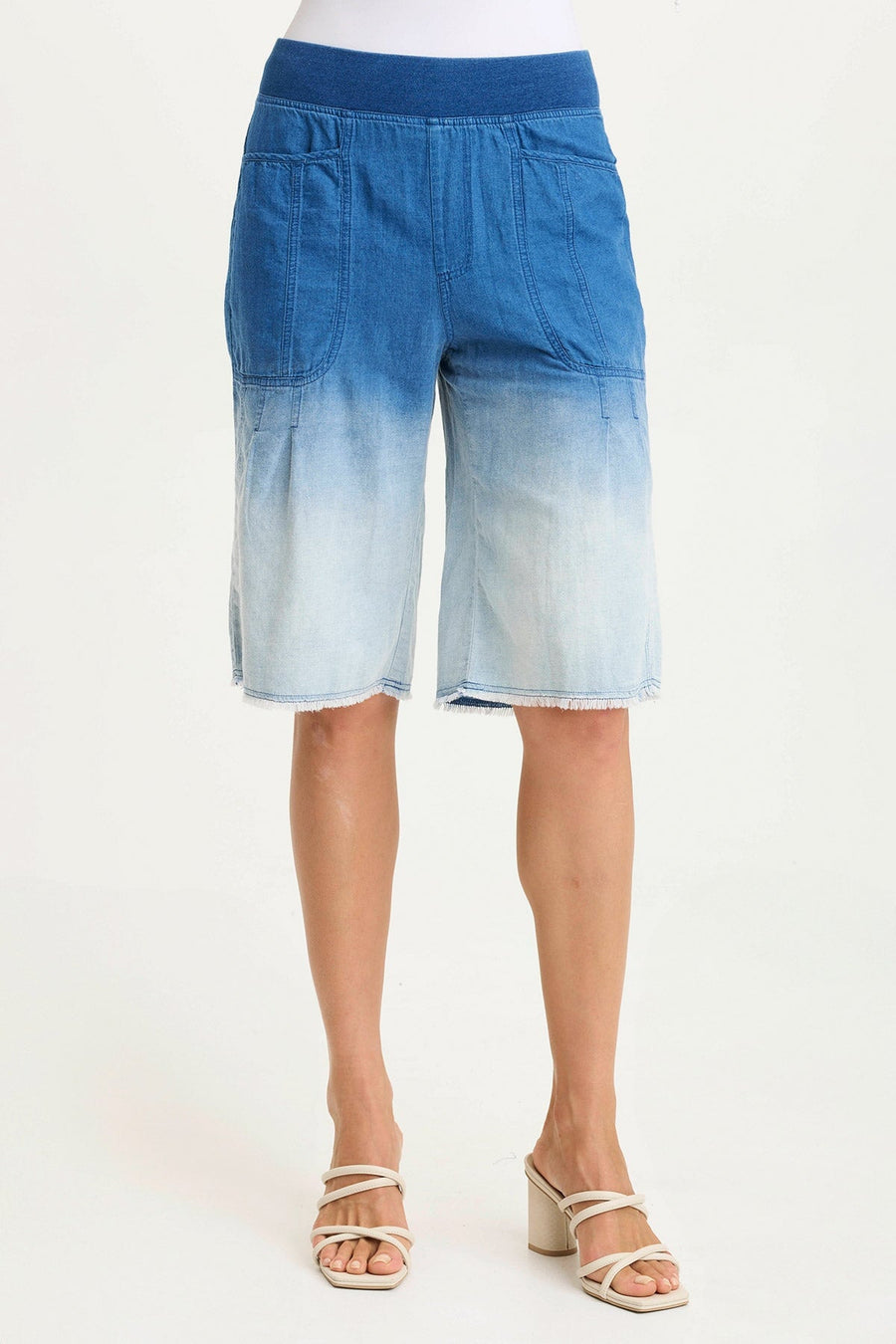 Themia Indigo Twill Pull-On Bermuda Short