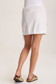 Leticia Poplin Cinched Hem Mini Skirt