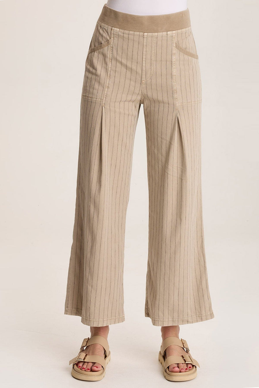 Laughlin Striped Linen Wide Leg Pant