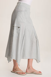 Doak Skirt with Sharkbite Hem and Cargo Pockets