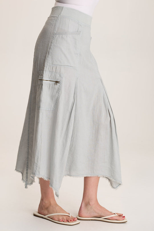 Doak Skirt with Sharkbite Hem and Cargo Pockets