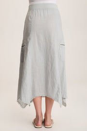 Doak Skirt with Sharkbite Hem and Cargo Pockets