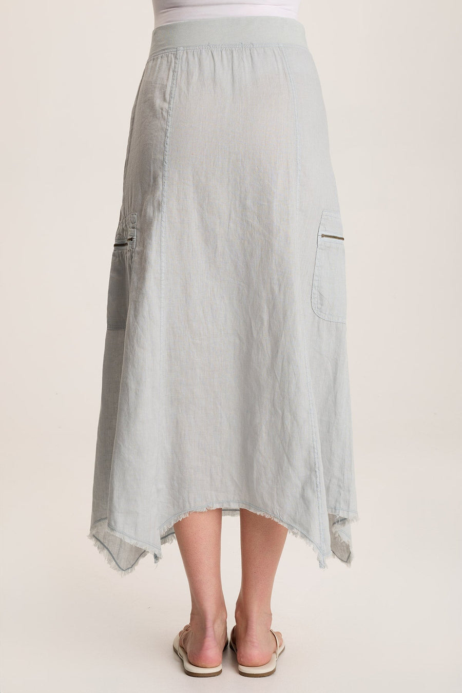 Doak Skirt with Sharkbite Hem and Cargo Pockets